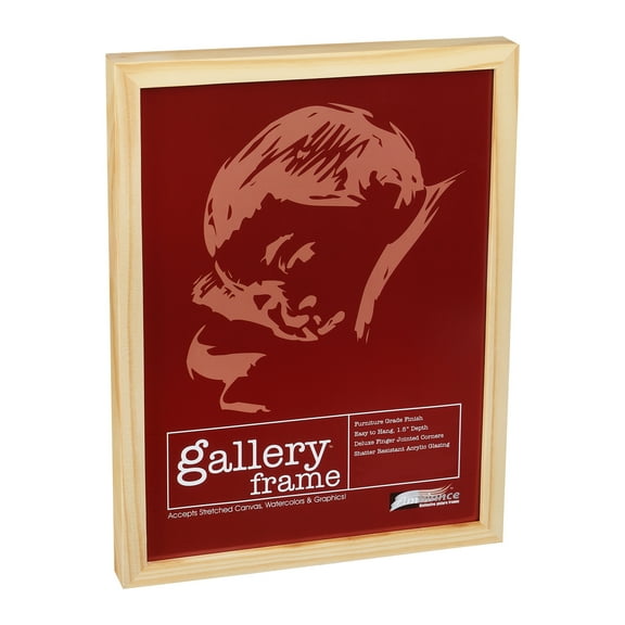 Ambiance Gallery Wood 1.5" Deep Picture Frames - 612" Pack of 4 Natural Wood Frames, Shatter-Resistant Acrylic Glazing & MDF Backing, Horizontal or Vertical Wall Display