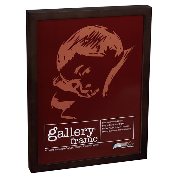 Ambiance Gallery Wood 1.5" Deep Picture Frames - 68" Pack of 8 Espresso Wood Frames, Shatter-Resistant Acrylic Glazing & MDF Backing, Horizontal or Vertical Wall Display