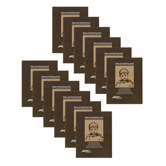 Ambiance Picture Frame Glass & Backing Replacement Inserts 2mm Thick Smooth Ground Edge Glass & White Corrugated Cardboard Backing - 12 x 16 - Box of 12
