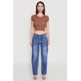 thumbnail image 1 of Women's Ambiance Ribbed Knit Crew Neck Crop Top, 1 of 4