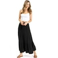 thumbnail image 1 of Ambiance Women's Juniors Boho Broomstick Maxi Skirt (Black, Small), 1 of 5