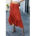 thumbnail image 1 of Ambiance Women's Juniors Boho Broomstick Maxi Skirt (Rust, Medium), 1 of 5