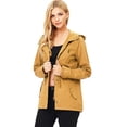 thumbnail image 1 of Ambiance Women's Juniors Cargo Style Hoodie Jacket(Mustard, Medium), 1 of 4