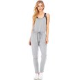thumbnail image 1 of Ambiance Womens Juniors Casual Jogger Jumpsuit (L, Heather Gray), 1 of 3