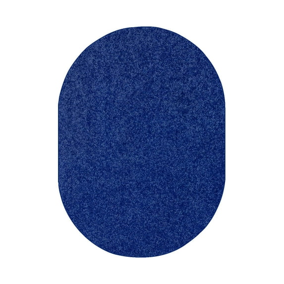 Ambiant Broadway Collection Kids Favourite Area Rugs Neon Blue - 8' x 10' Oval