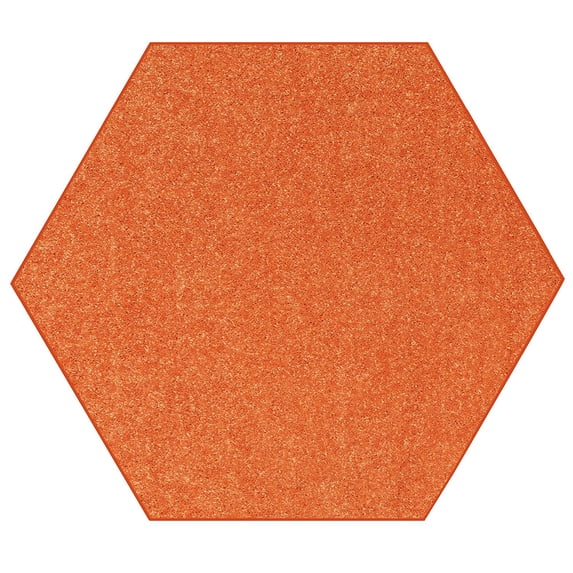 Ambiant Broadway Collection Kids Favourite Area Rugs Orange - 5' Hexagon