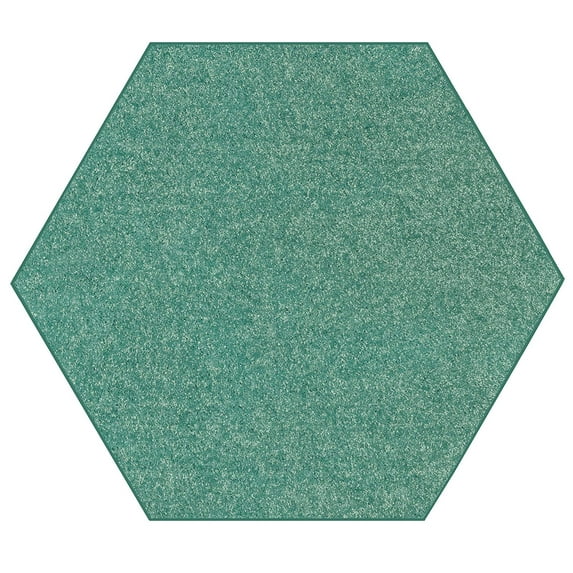 Ambiant Broadway Collection Kids Favourite Area Rugs Teal - 3' Hexagon