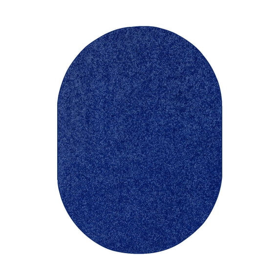 Ambiant Broadway Collection Pet Friendly Area Rugs Neon Blue - 2' x 12' Oval