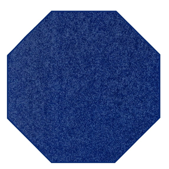 Ambiant Broadway Collection Pet Friendly Area Rugs Neon Blue - 4' Octagon