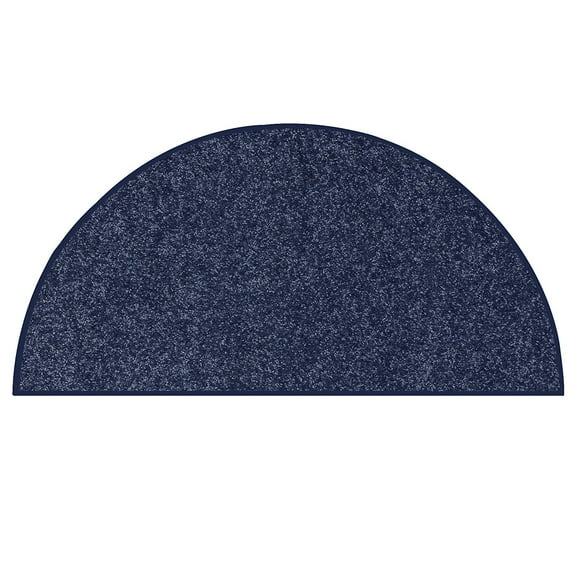 Ambiant Broadway Collection Pet Friendly Area Rugs Petrol Blue - 54" x 108" Half Round