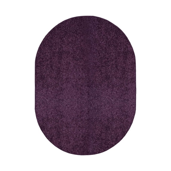 Ambiant Broadway Collection Pet Friendly Area Rugs Purple - 6' x 9' Oval