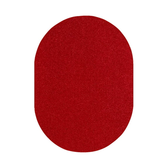 Ambiant Broadway Collection Pet Friendly Area Rugs Red - 3' x 5' Oval