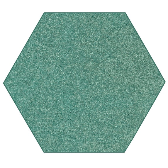 Ambiant Broadway Collection Pet Friendly Area Rugs Teal - 7' Hexagon