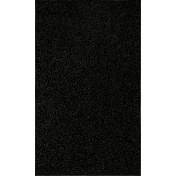 Ambiant Broadway Collection Solid Color Area Rugs Black - 12'x15'