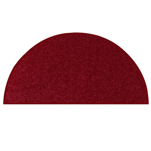 Ambiant Broadway Collection Solid Color Area Rugs Burgundy - 20" x 40" Half Round