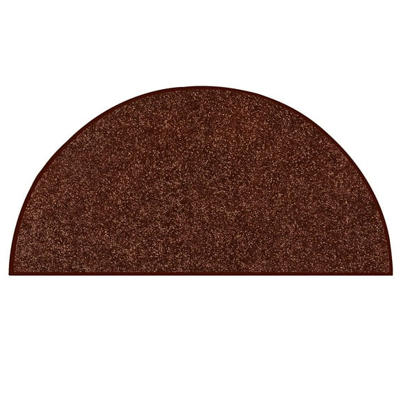 Ambiant Broadway Collection Solid Color Area Rugs Chocolate - 30" x 60" Half Round