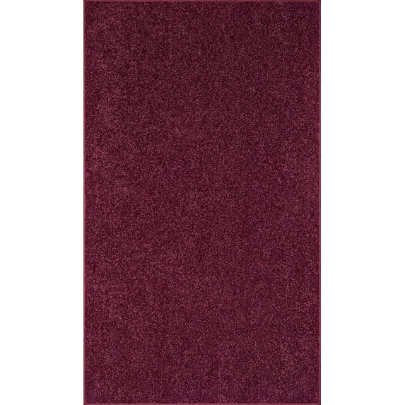 Ambiant Broadway Collection Solid Color Area Rugs Cranberry - 12'x15'