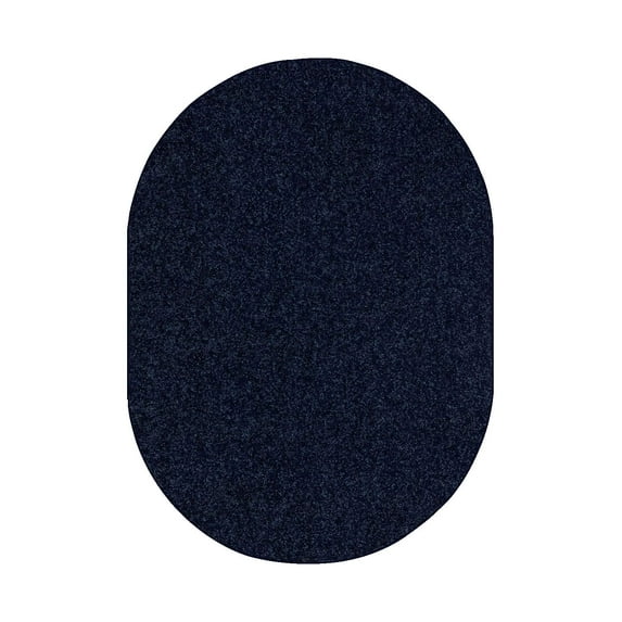 Ambiant Broadway Collection Solid Color Area Rugs Navy - 3' x 5' Oval