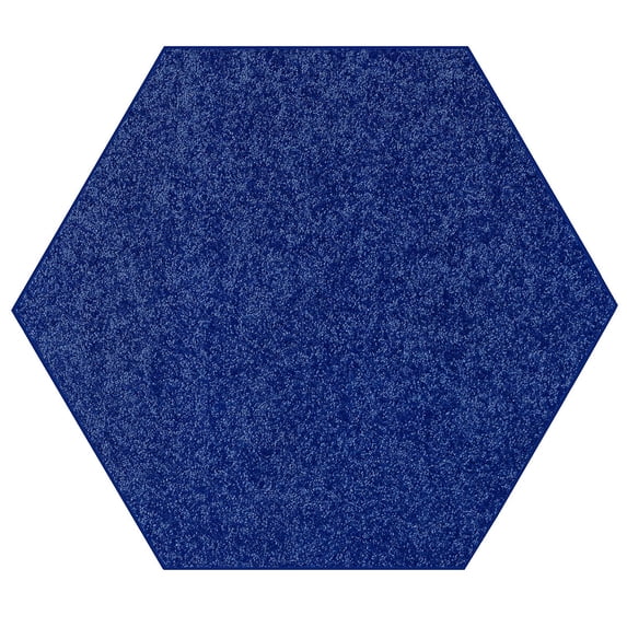 Ambiant Broadway Collection Solid Color Area Rugs Neon Blue - 7' Hexagon
