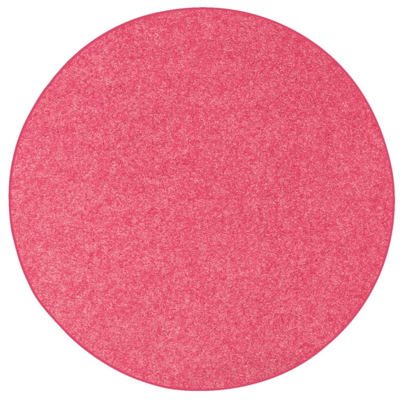 Ambiant Broadway Collection Solid Color Area Rugs Pink - 6' Round
