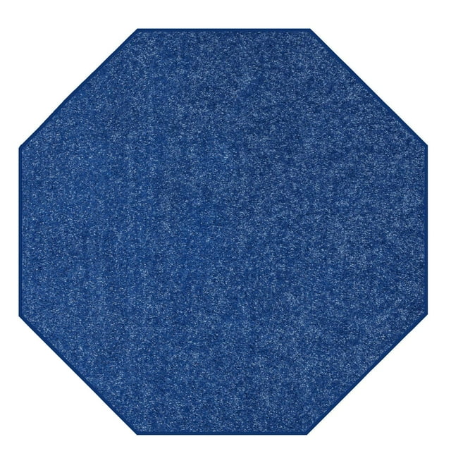 Ambiant Broadway Collection Solid Color Area Rugs Royal - 3' Octagon