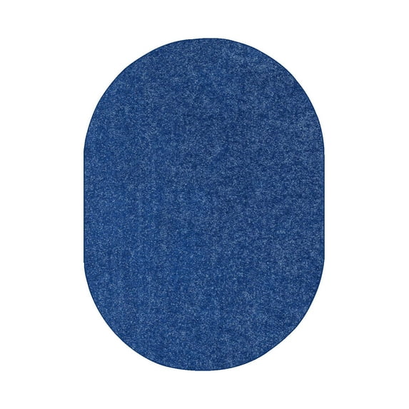 Ambiant Broadway Collection Solid Color Area Rugs Royal - 6' x 9' Oval
