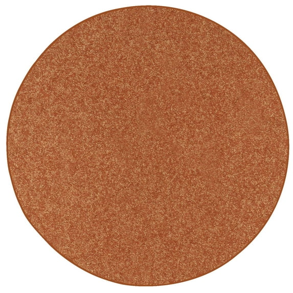 Ambiant Broadway Collection Solid Color Area Rugs Rust - 6' Round