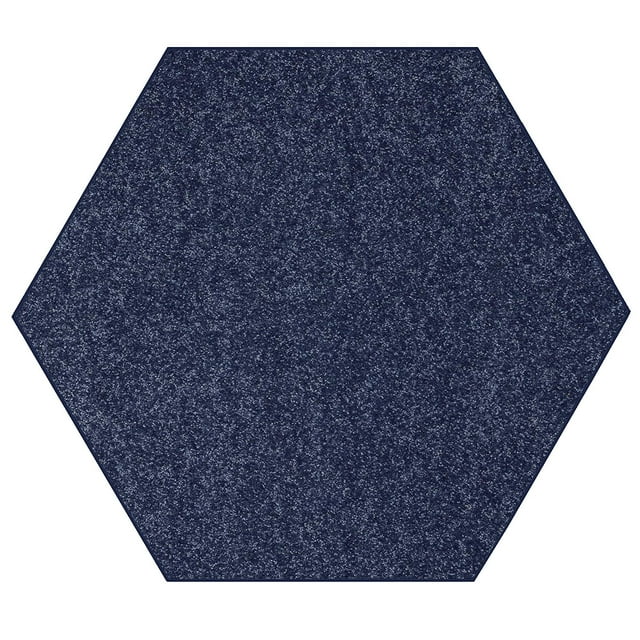 Ambiant Color World Collection Kids Favorite Area Rugs Petrol Blue - 7' Hexagon