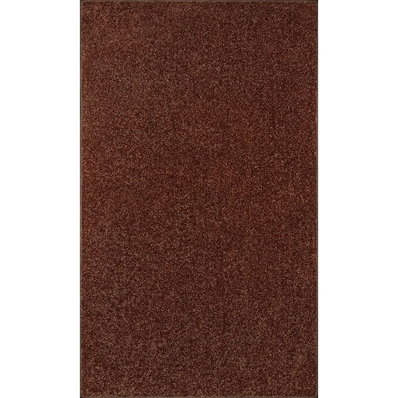Ambiant Color World Collection Pet Friendly Area Rugs Chocolate - 5' x 7'