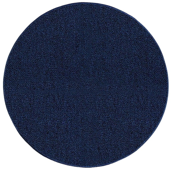Ambiant Broadway Collection Solid Color Indoor Outdoor Area Rug Navy - 7' Round