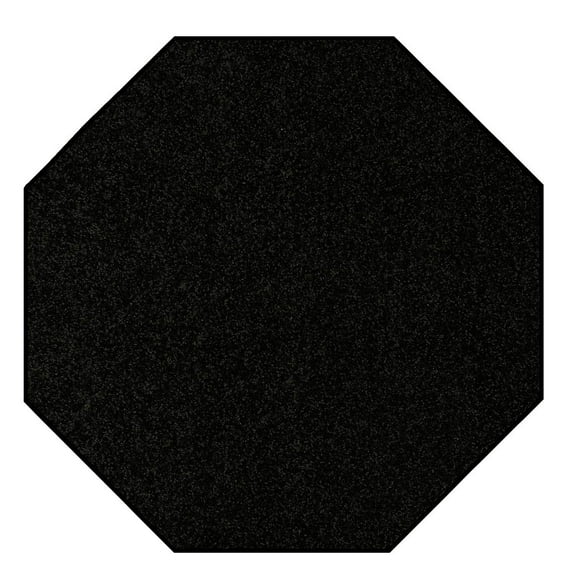 Ambiant Galaxy Way Solid Color Area Rugs Black - 4' Octagon