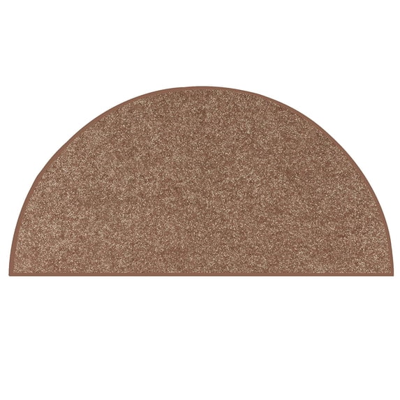 Ambiant Galaxy Way Solid Color Area Rugs Brown - 42" x 84" Half Round
