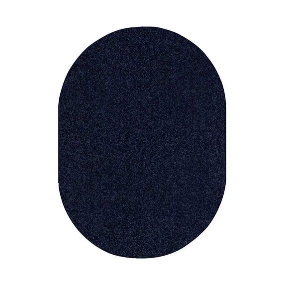 Ambiant Galaxy Way Solid Color Area Rugs Navy - 5' x 8' Oval