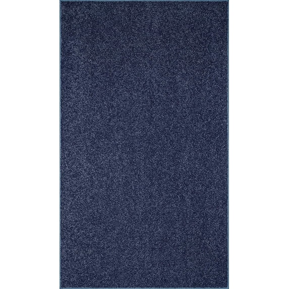 Ambiant Galaxy Way Solid Color Area Rugs Petrol Blue - 6' x 8'