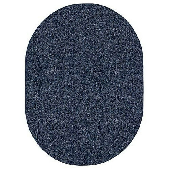 Ambiant Galaxy Way Solid Color Indoor Outdoor Area Rug Petrol Blue - 6' x 8' Oval