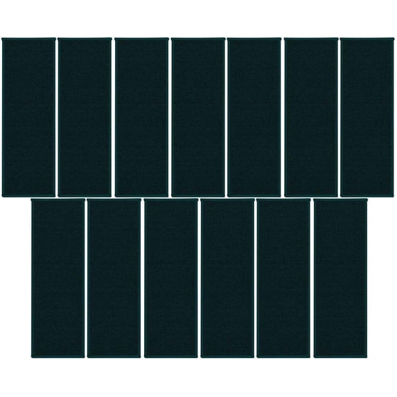 Ambiant Pet Friendly Solid Color Area Rugs Forest Green - 9" x 27" Stair Treads (Set Of 13)