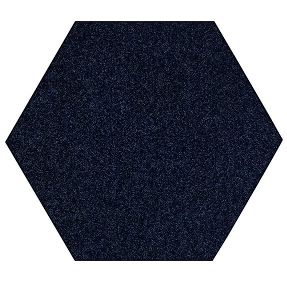 Ambiant Pet Friendly Solid Color Area Rugs Navy - 9' Hexagon