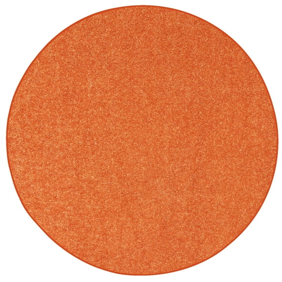 Ambiant Pet Friendly Solid Color Area Rugs Orange - 18" x 18" Round (Set Of 6)