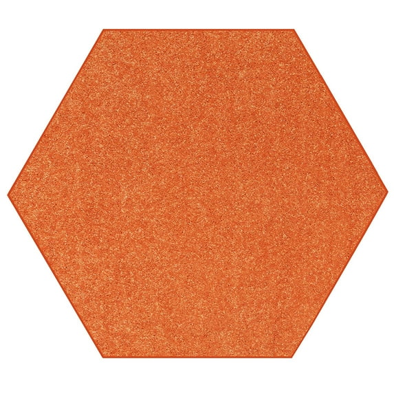 Ambiant Pet Friendly Solid Color Area Rugs Orange - 5' Hexagon