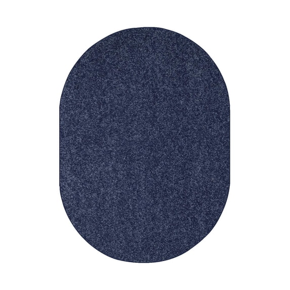 Ambiant Pet Friendly Solid Color Area Rugs Petrol Blue - 6' x 8' Oval