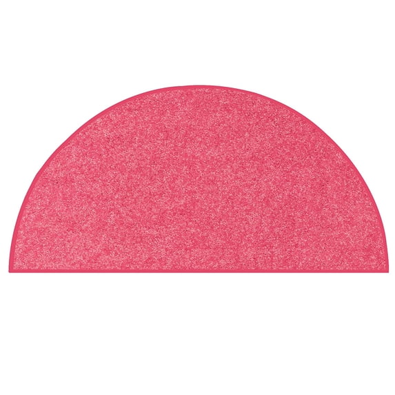Ambiant Pet Friendly Solid Color Area Rugs Pink - 54" x 108" Half Round