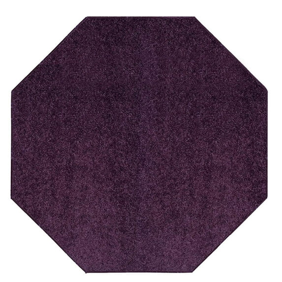 Ambiant Pet Friendly Solid Color Area Rugs Purple - 5' Octagon