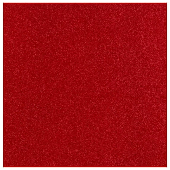 Ambiant Pet Friendly Solid Color Area Rugs Red - 18" x 18" Square (Set Of 12)