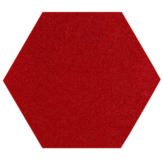 Ambiant Pet Friendly Solid Color Area Rugs Red - 2' Hexagon