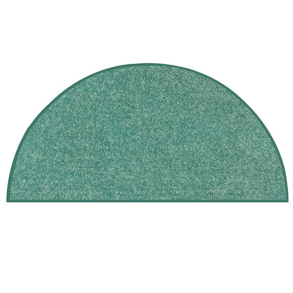 Ambiant Pet Friendly Solid Color Area Rugs Teal - 30" x 60" Half Round