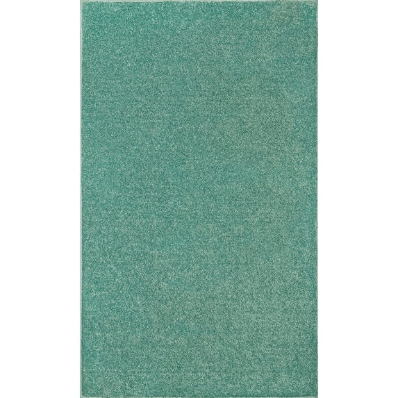 Ambiant Pet Friendly Solid Color Area Rugs Teal - 5' x 7'