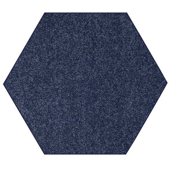 Ambiant Saturn Collection Kids Favourite Area Rugs Petrol Blue - 6' Hexagon