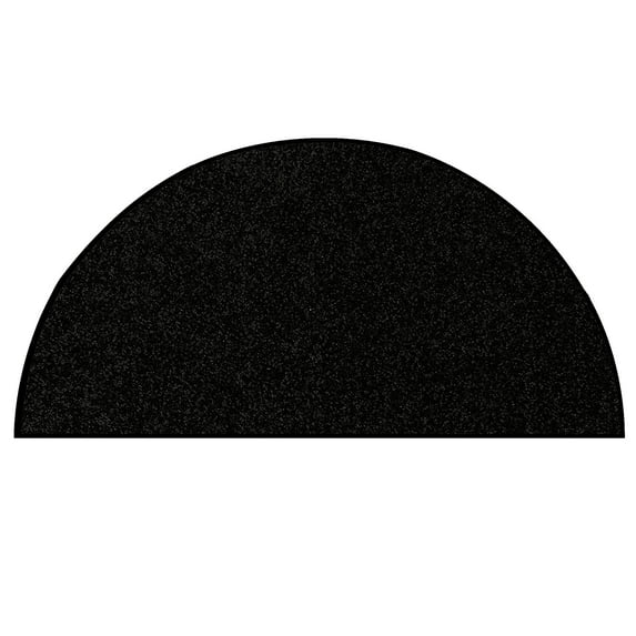 Ambiant Saturn Collection Pet Friendly Area Rugs Black - 60" x 120" Half Round