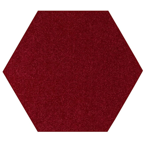 Ambiant Saturn Collection Pet Friendly Area Rugs Burgundy - 6' Hexagon