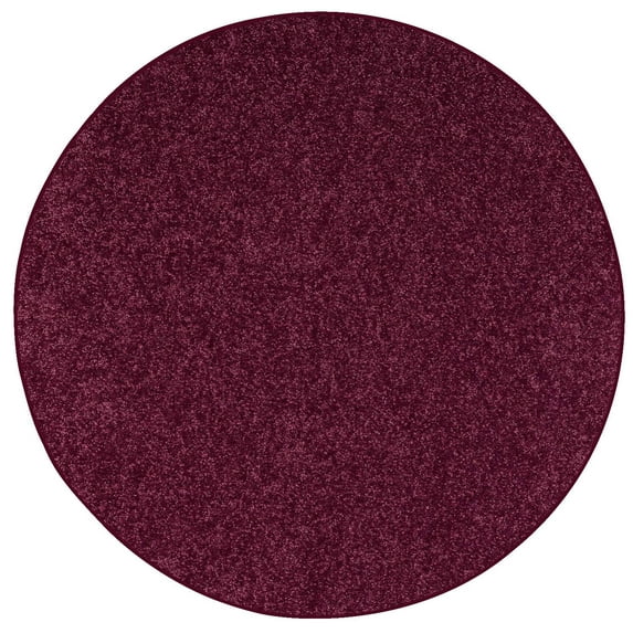 Ambiant Saturn Collection Pet Friendly Area Rugs Cranberry - 4' Round